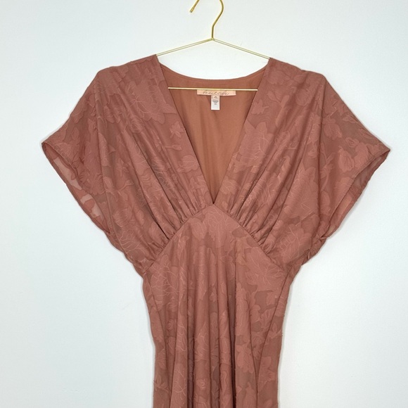 Anthropologie Hutch Lindy Dress in Sedona Textured Floral Draped Bodice Formal 4 - Picture 6 of 15